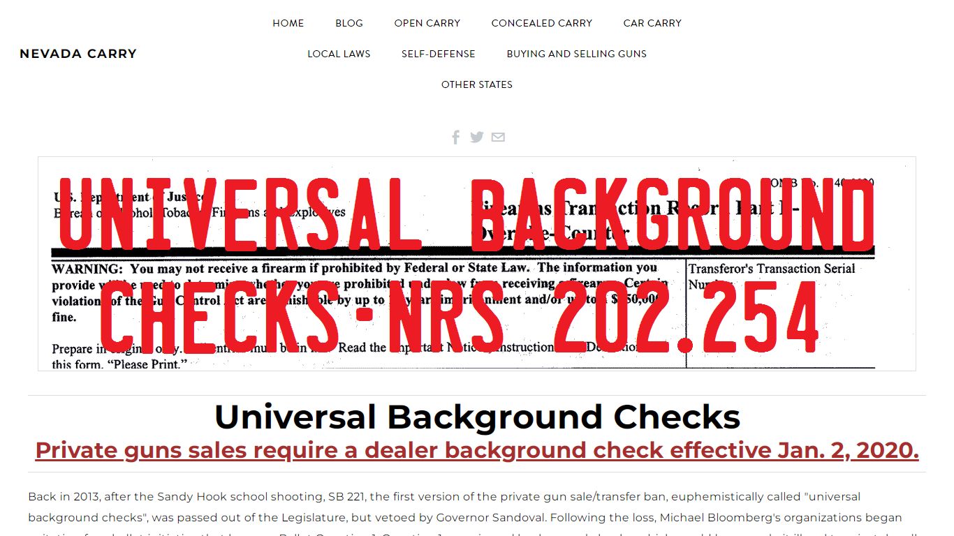 Universal Background Checks - Nevada Carry